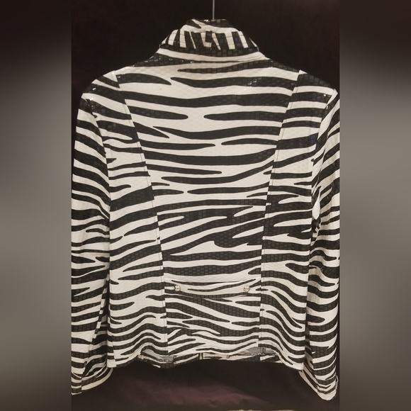 Lisa International Zebra Print Stretch Jacket - Picture 2 of 4